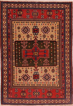 Persian Turco-Persian Beige Rectangle 4x6 ft Wool Carpet 16392