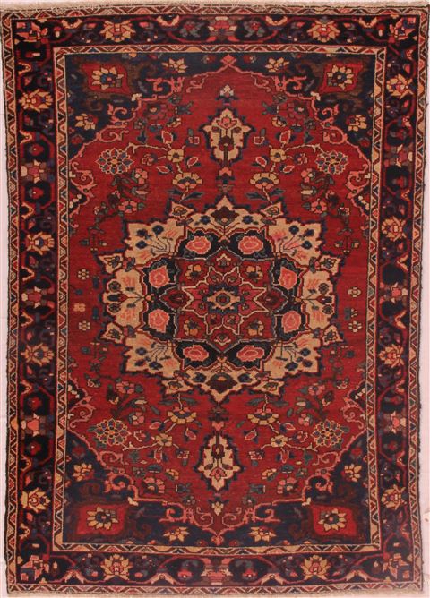 Bakhtiar Red Hand Knotted 46 X 67 Area Rug 400-16394 Image 0
