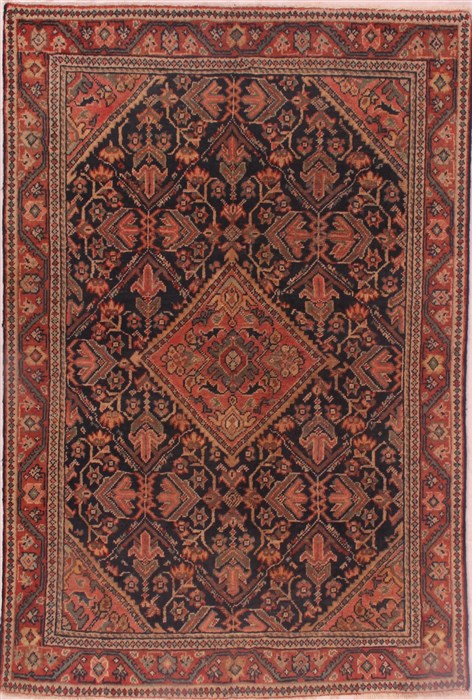 Moshk Abad Blue Hand Knotted 44 X 66  Area Rug 400-16403 Image 0