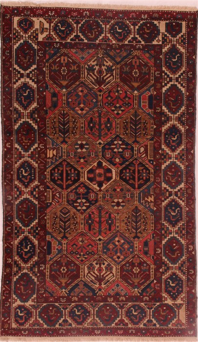 Bakhtiar Red Hand Knotted 41 X 611  Area Rug 400-16407 Image 0
