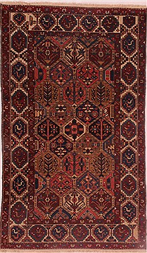 Bakhtiar Red Hand Knotted 4'1" X 6'11"  Area Rug 400-16407