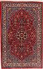 Sarouk Red Hand Knotted 45 X 611  Area Rug 400-16408 Thumb 0