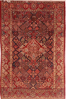 Kashan Blue Hand Knotted 4'8" X 6'4"  Area Rug 400-16415
