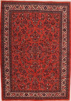 Persian sarouk Purple Rectangle 7x10 ft Wool Carpet 16419