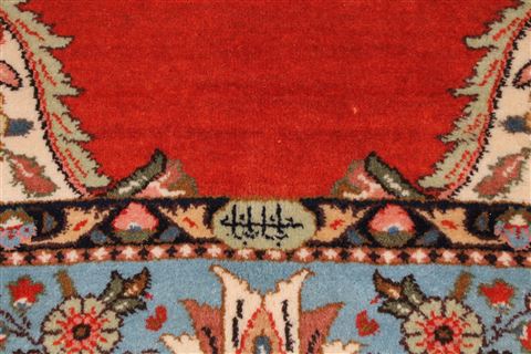 Tabriz Orange Hand Knotted 71 X 101 Area Rug 400-16422 Image 9