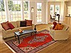 Tabriz Orange Hand Knotted 71 X 101 Area Rug 400-16422 Thumb 2
