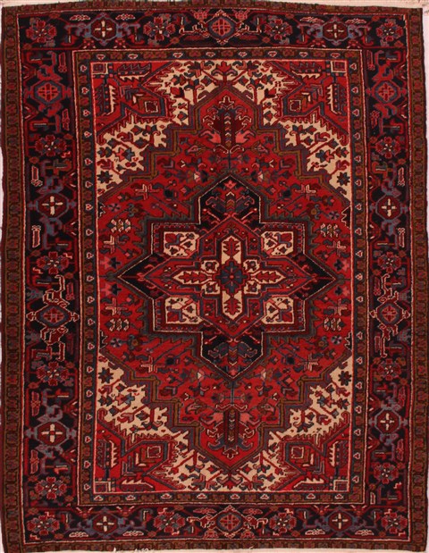 Heriz Red Hand Knotted 66 X 86  Area Rug 400-16428 Image 0