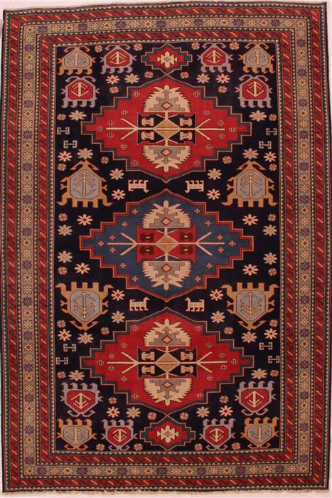 Turco-Persian Blue Hand Knotted 66 X 97 Area Rug 400-16429 Image 0