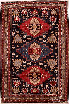 Turco-Persian Blue Hand Knotted 6'6" X 9'7"  Area Rug 400-16429