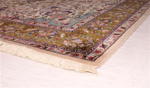 Tabriz Beige Hand Knotted 66 X 91 Area Rug 400-16432 Image 16