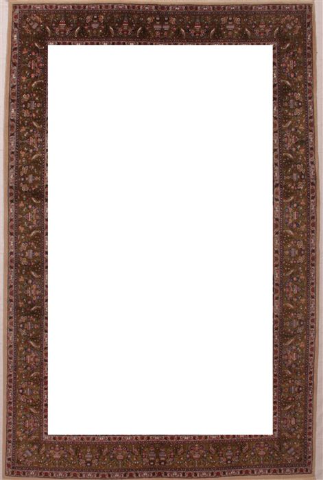 Tabriz Beige Hand Knotted 66 X 91 Area Rug 400-16432 Image 1