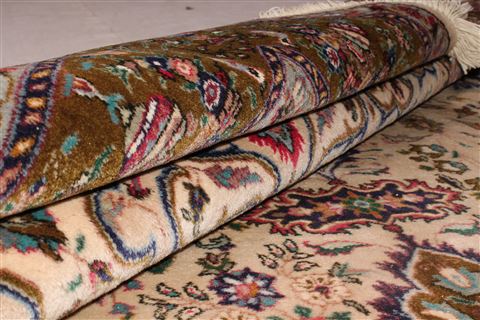 Tabriz Beige Hand Knotted 66 X 91 Area Rug 400-16432 Image 20