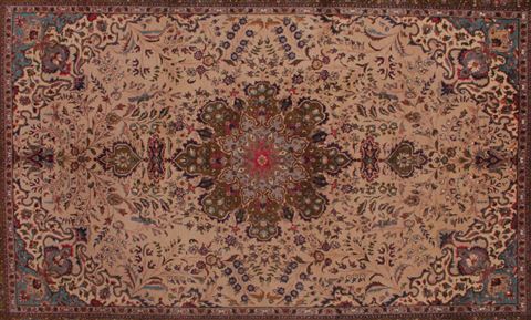 Tabriz Beige Hand Knotted 66 X 91 Area Rug 400-16432 Image 3
