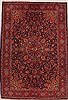 Sarouk Blue Hand Knotted 71 X 104  Area Rug 400-16433 Thumb 0