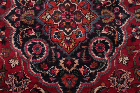 Mashad Red Hand Knotted 69 X 101 Area Rug 400-16434 Image 15