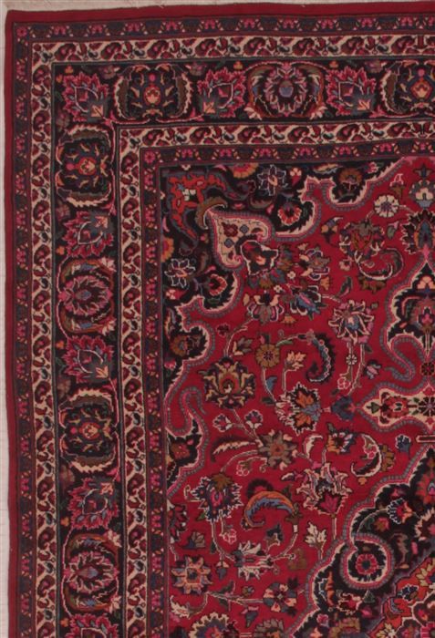 Mashad Red Hand Knotted 69 X 101 Area Rug 400-16434 Image 9