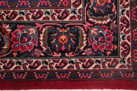 Mashad Red Hand Knotted 69 X 101 Area Rug 400-16434 Image 12