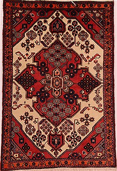 Persian Shahsavan Beige Rectangle 3x5 ft Wool Carpet 16437