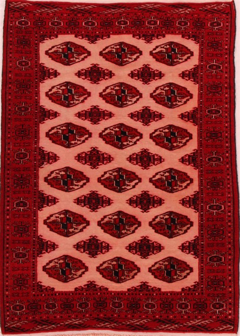Turkman Red Hand Knotted 31 X 46  Area Rug 400-16444 Image 0