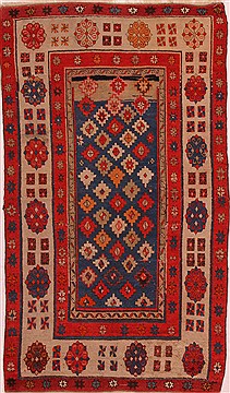 Turco-Persian Blue Hand Knotted 3'9" X 5'3"  Area Rug 400-16445