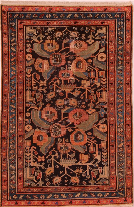 Shahsavan Black Hand Knotted 33 X 50 Area Rug 400-16451 Image 0