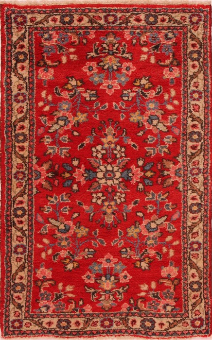 Hamedan Red Hand Knotted 25 X 42 Area Rug 400-16460 Image 0