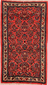 Persian sarouk Purple Rectangle 3x5 ft Wool Carpet 16464