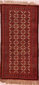 Persian Turkman Red Rectangle 3x5 ft Wool Carpet 16465