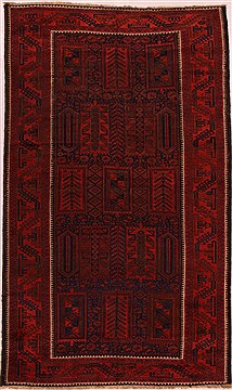 Persian Baluch Red Rectangle 7x10 ft Wool Carpet 16469