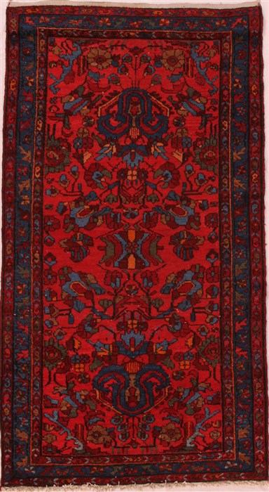 Hamedan Red Hand Knotted 36 X 65  Area Rug 400-16471 Image 0