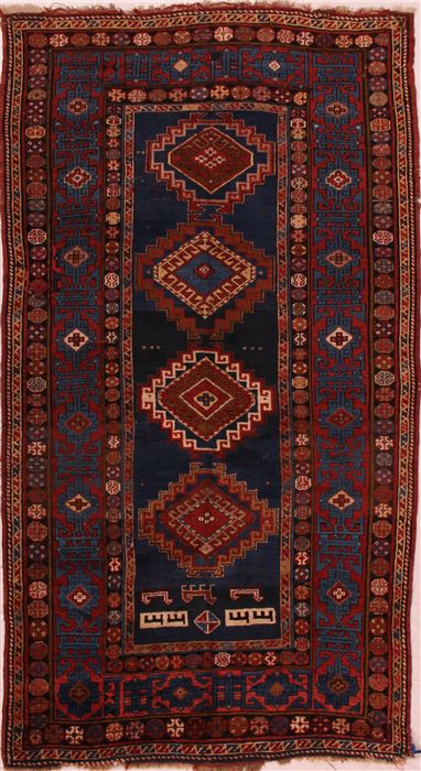 Shirvan Blue Hand Knotted 46 X 82 Area Rug 400-16472 Image 0