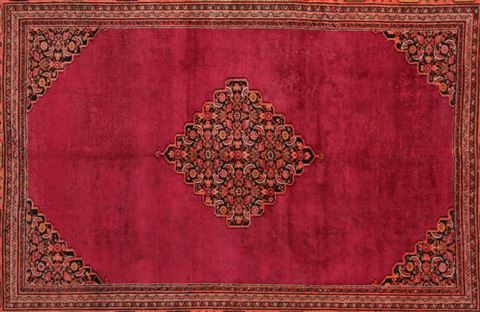 Mashad Red Hand Knotted 66 X 93 Area Rug 400-16473 Image 7