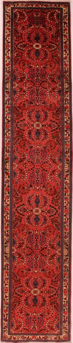 Sarouk Purple Runner Hand Knotted 29 X 139  Area Rug 400-16475 Image 0