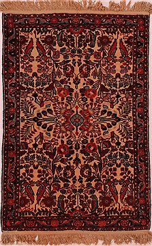 Persian Hamedan Beige Rectangle 3x5 ft Wool Carpet 16478