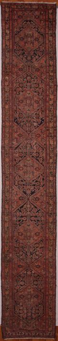 Malayer Purple Runner Hand Knotted 35 X 208 Area Rug 400-16488 Image 2