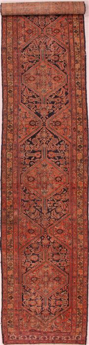 Malayer Purple Runner Hand Knotted 35 X 208 Area Rug 400-16488 Image 0