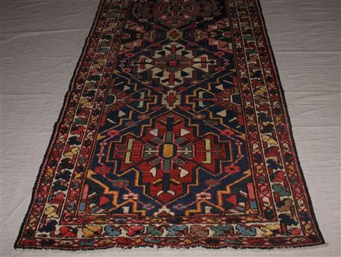 Bakhtiar Blue Runner Hand Knotted 36 X 112 Area Rug 400-16489 Image 3