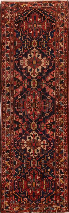 Bakhtiar Blue Runner Hand Knotted 36 X 112 Area Rug 400-16489 Image 0