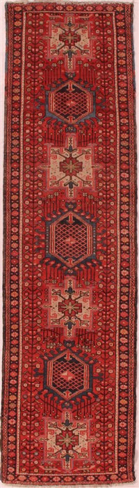 Gharajeh Red Runner Hand Knotted 23 X 103  Area Rug 400-16491 Image 0