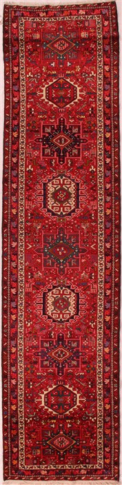Gharajeh Red Runner Hand Knotted 32 X 132  Area Rug 400-16492 Image 0