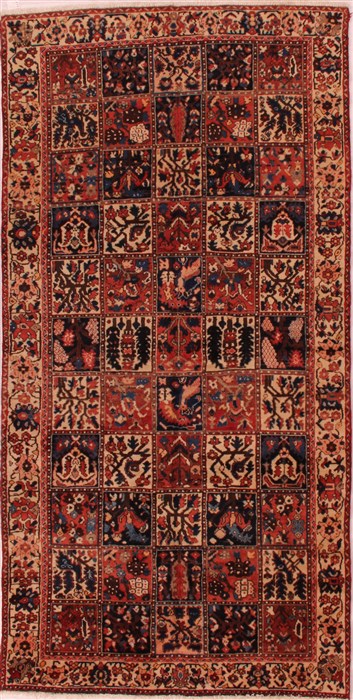 Bakhtiar Red Runner Hand Knotted 50 X 100  Area Rug 400-16493 Image 0