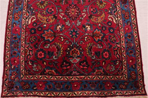 Mashad Red Runner Hand Knotted 35 X 126 Area Rug 400-16495 Image 4