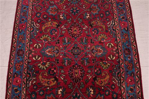 Mashad Red Runner Hand Knotted 35 X 126 Area Rug 400-16495 Image 5