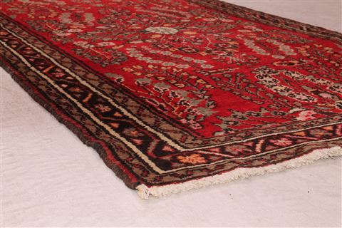 Hamedan Red Runner Hand Knotted 33 X 99 Area Rug 400-16498 Image 7