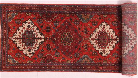 Meshkin Orange Runner Hand Knotted 32 X 124 Area Rug 400-16500 Image 3