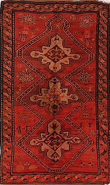 Persian Kashan Red Rectangle 5x8 ft Wool Carpet 16502