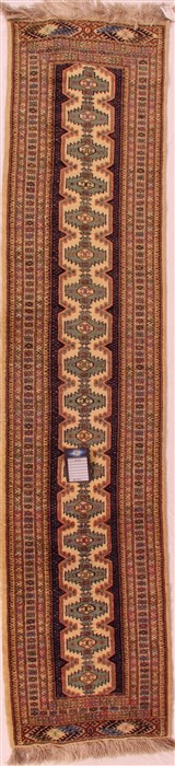Turkman Yellow Runner Hand Knotted 25 X 109  Area Rug 400-16504 Image 0
