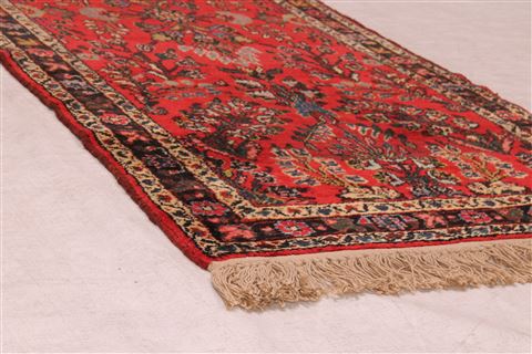 Hamedan Purple Runner Hand Knotted 29 X 172 Area Rug 400-16507 Image 6