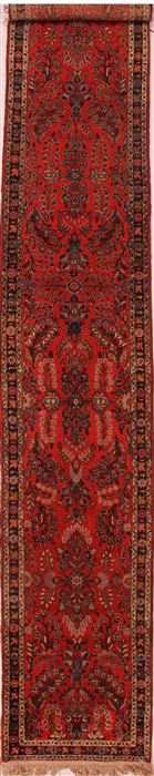 Hamedan Purple Runner Hand Knotted 29 X 172 Area Rug 400-16507 Image 0