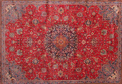 Sarouk Red Hand Knotted 98 X 131 Area Rug 400-16510 Image 15